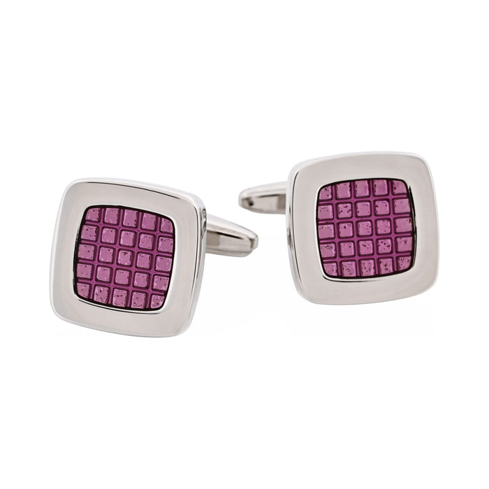 Purple Enamel Square Cufflinks
