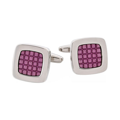 Purple Enamel Square Cufflinks