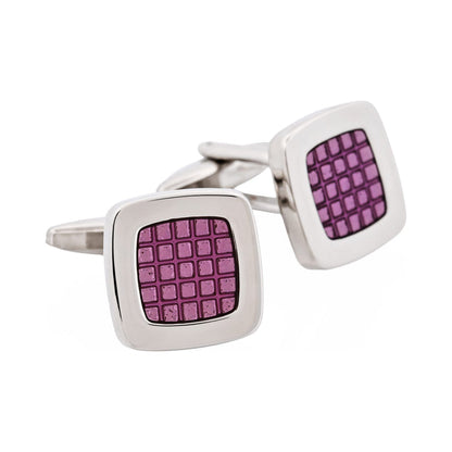 Purple Enamel Square Cufflinks