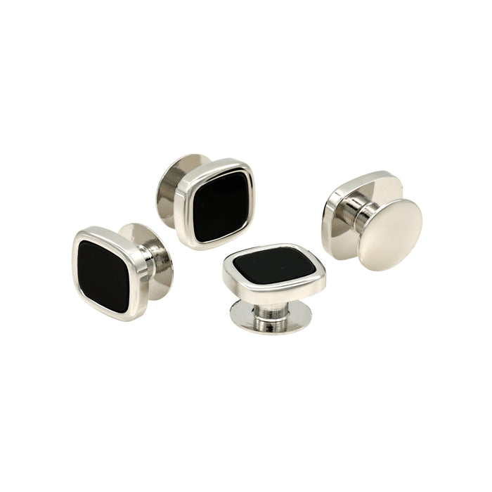 Rhod Black Cushion Shirt Stud (Set of 4)