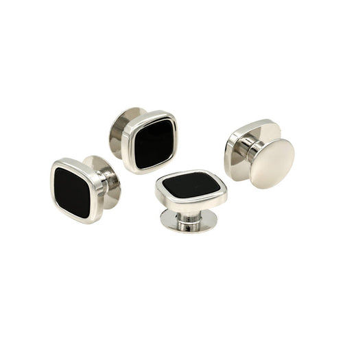 Rhod Black Cushion Shirt Stud (Set of 4)