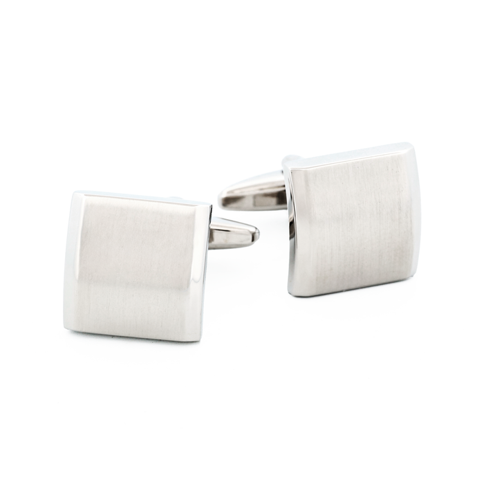 Rhod Brush Rhodium Cufflinks