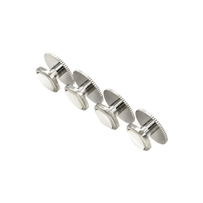 Rhod Mother Of Pearl Cushion Screw Shirt Stud (set of 4)