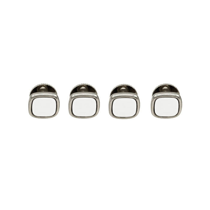 Rhod White Cushion Shirt Stud (set of 4)