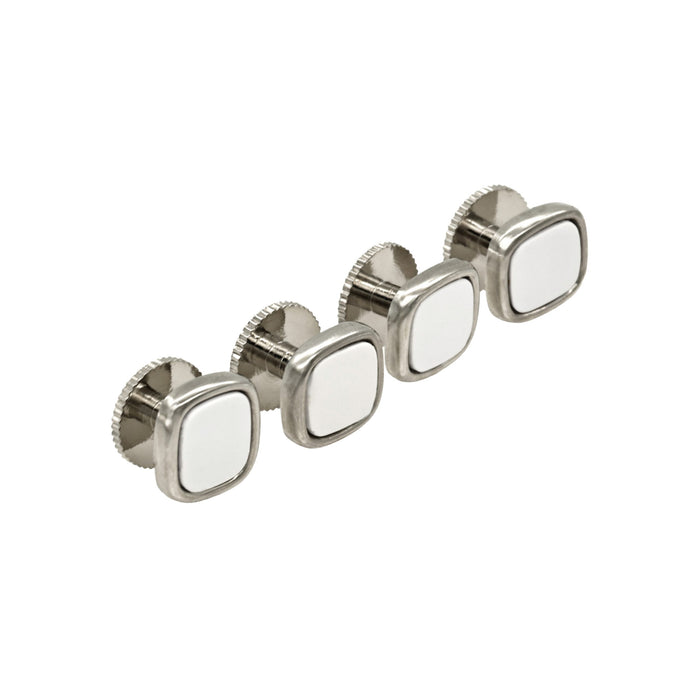 Rhod White Cushion Shirt Stud (set of 4)