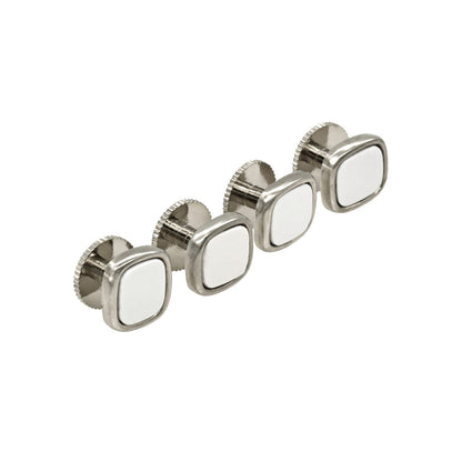 Rhod White Cushion Shirt Stud (set of 4)
