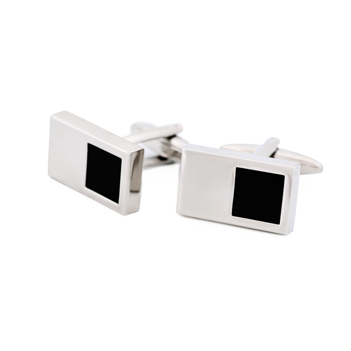 Rhodium & Black Cufflinks