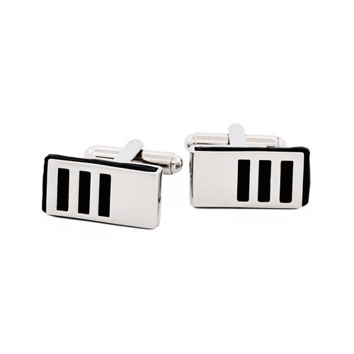 Rhodium Black Epoxy Cufflinks