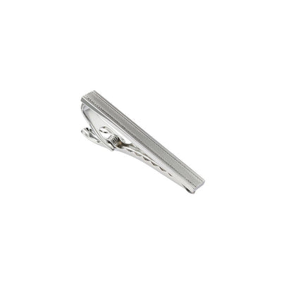Rhodium Patterned Tie Bar 50mm