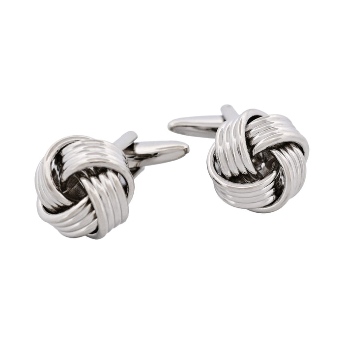 Rhodium Plated Knot Cufflinks