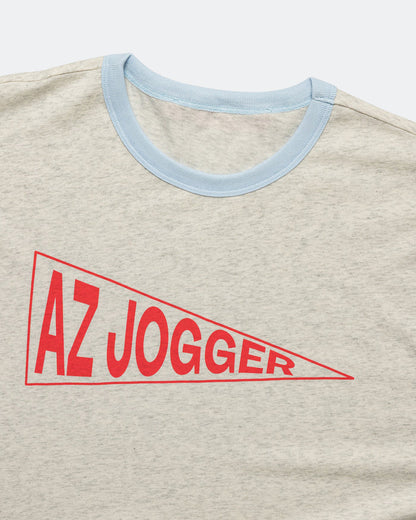 Ringer Tee 'Flag' - Grey