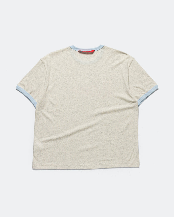 Ringer Tee 'Flag' - Grey