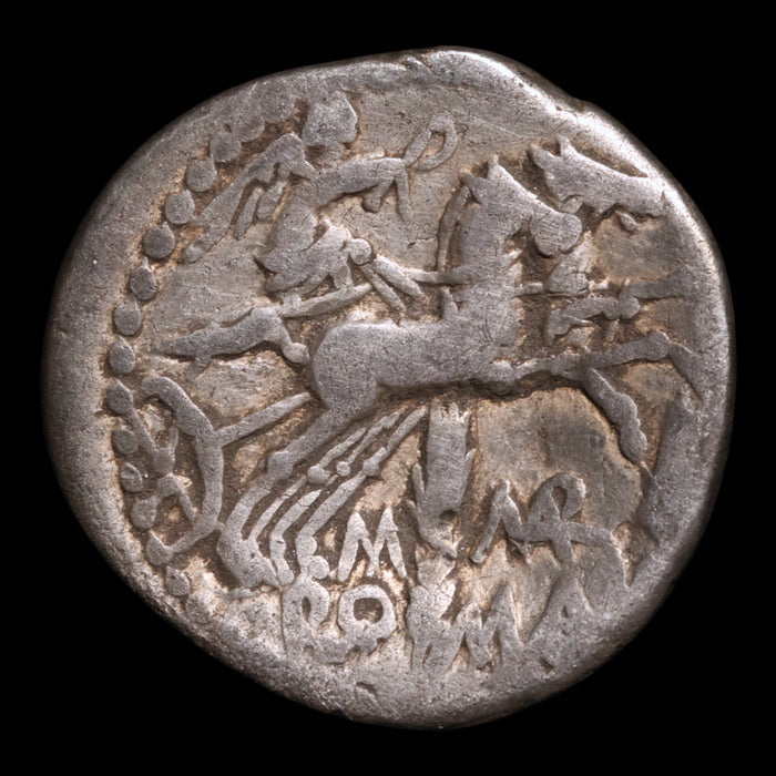 Roman Republic, M. Marcius, AR Denarius, Roma & Victory - 134 BCE - Roman Republic
