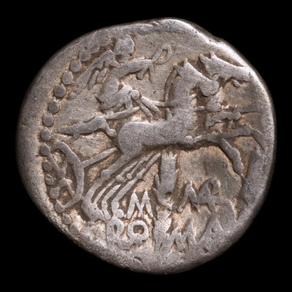 Roman Republic, M. Marcius, AR Denarius, Roma & Victory - 134 BCE - Roman Republic