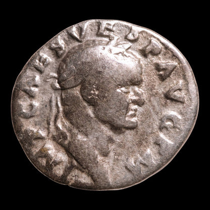 Rome, Emperor Vespasian, AR Denarius, Pax (Goddess of Peace) - 71 CE - Roman Empire