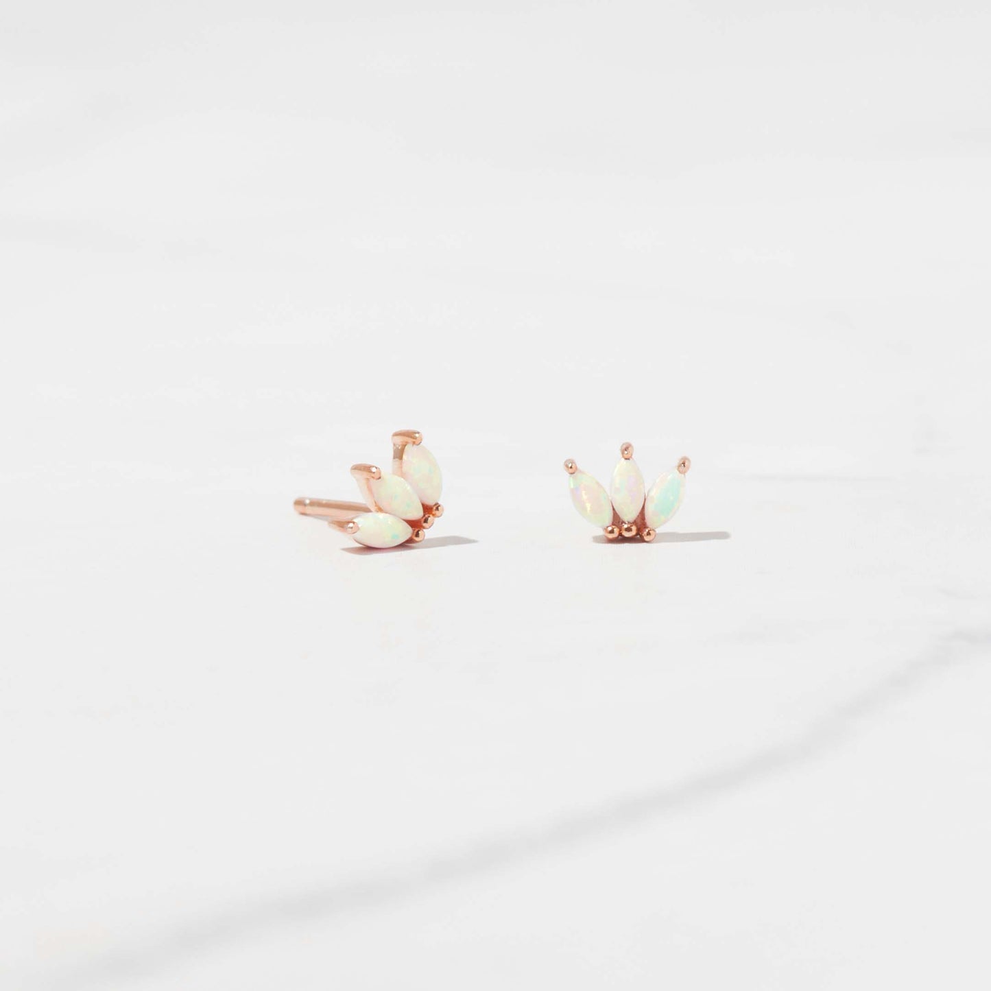 Tiny Opal Petal Studs