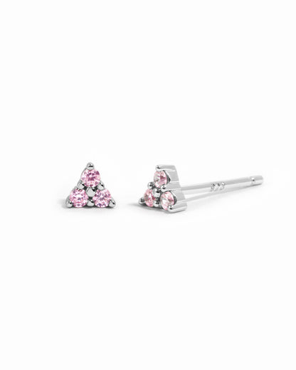 Tiny Rose 3 Stone Studs