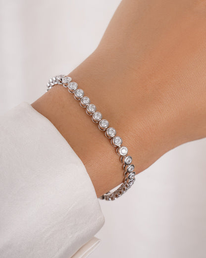 3mm Round Bezel Tennis Bracelet