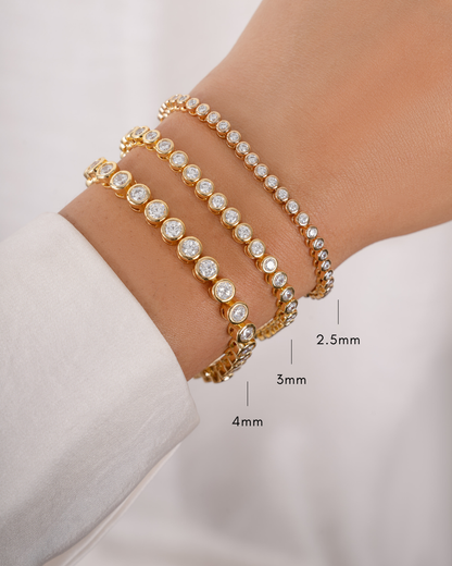 2.5mm Round Bezel Tennis Bracelet