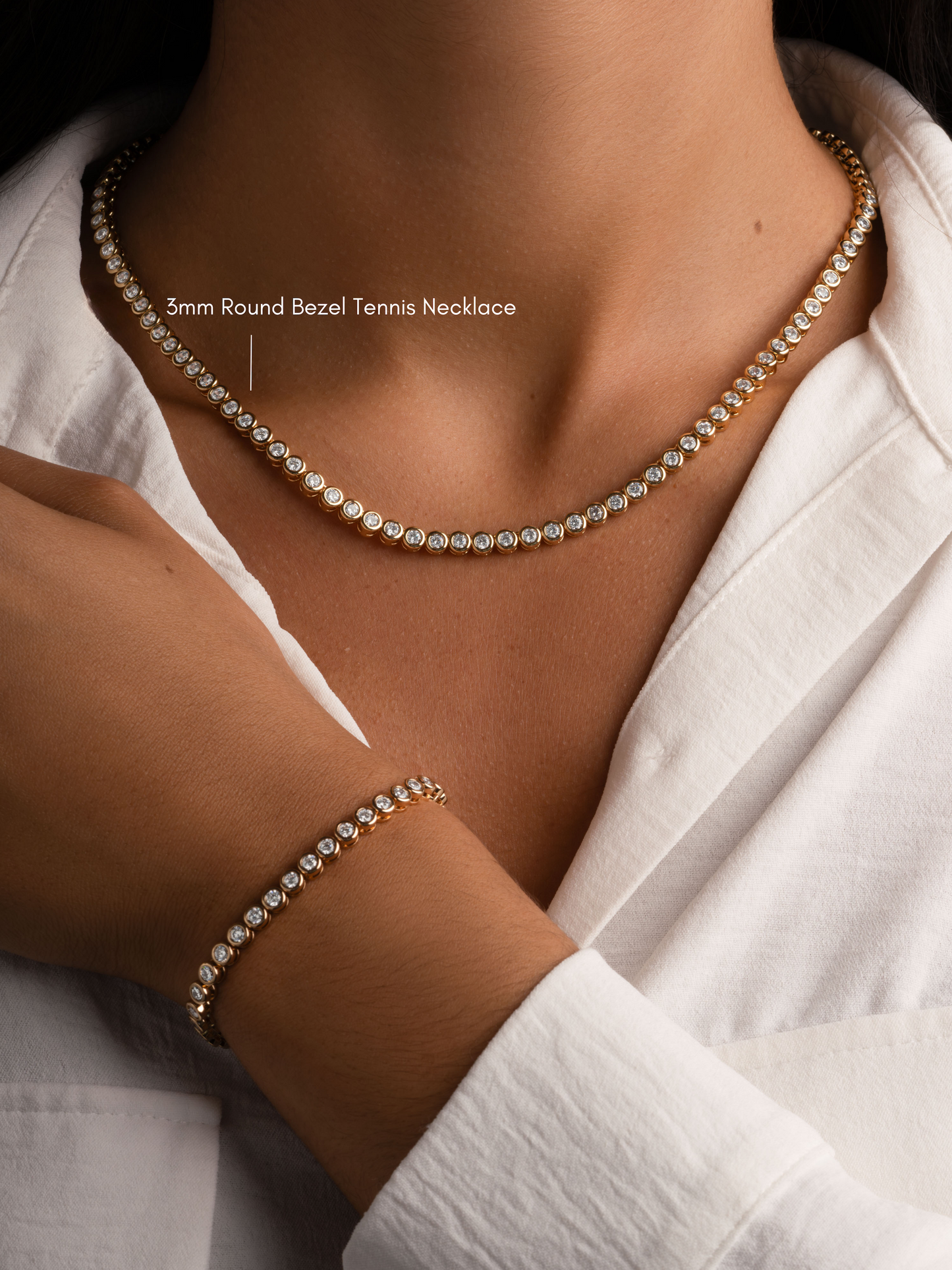 3mm Round Bezel Tennis Bracelet