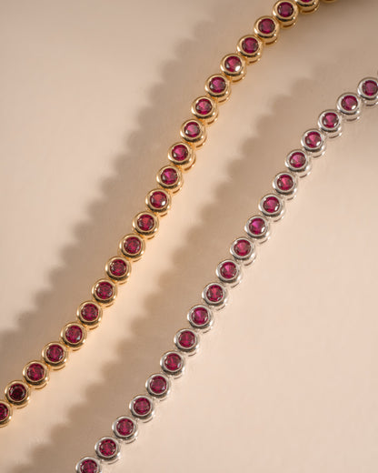 Ruby Bezel Tennis Bracelet