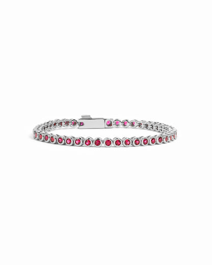 Ruby Bezel Tennis Bracelet