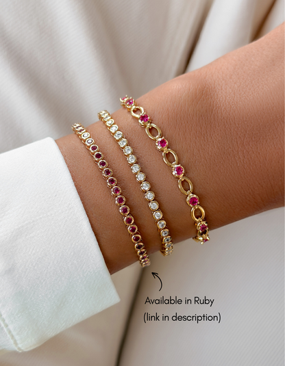 2.5mm Round Bezel Tennis Bracelet