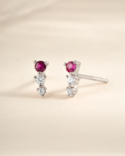 Ruby & Diamond Ear Climber