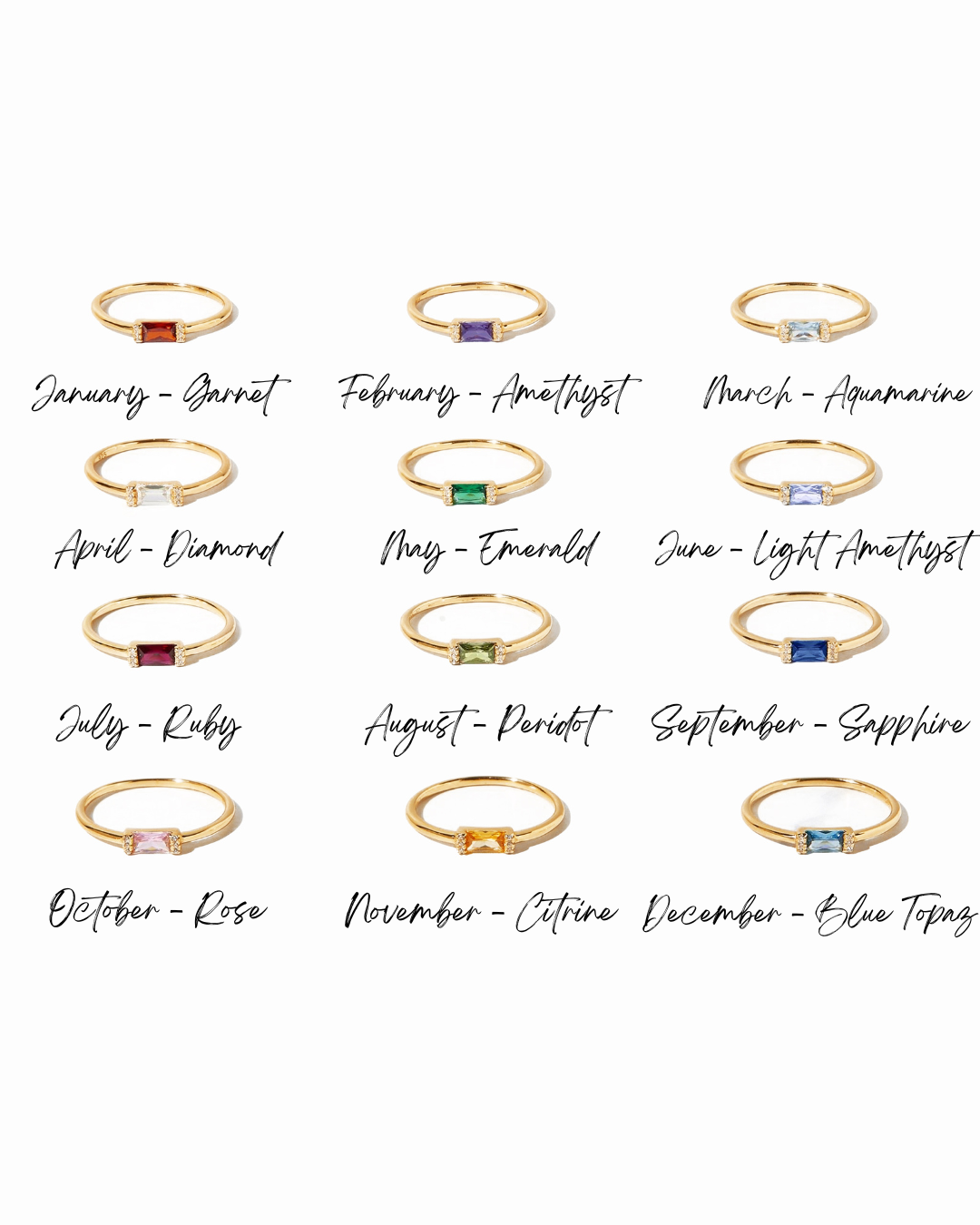 Light Amethyst Simple Baguette Ring