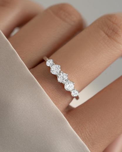 Graduated 5 Stone Ring