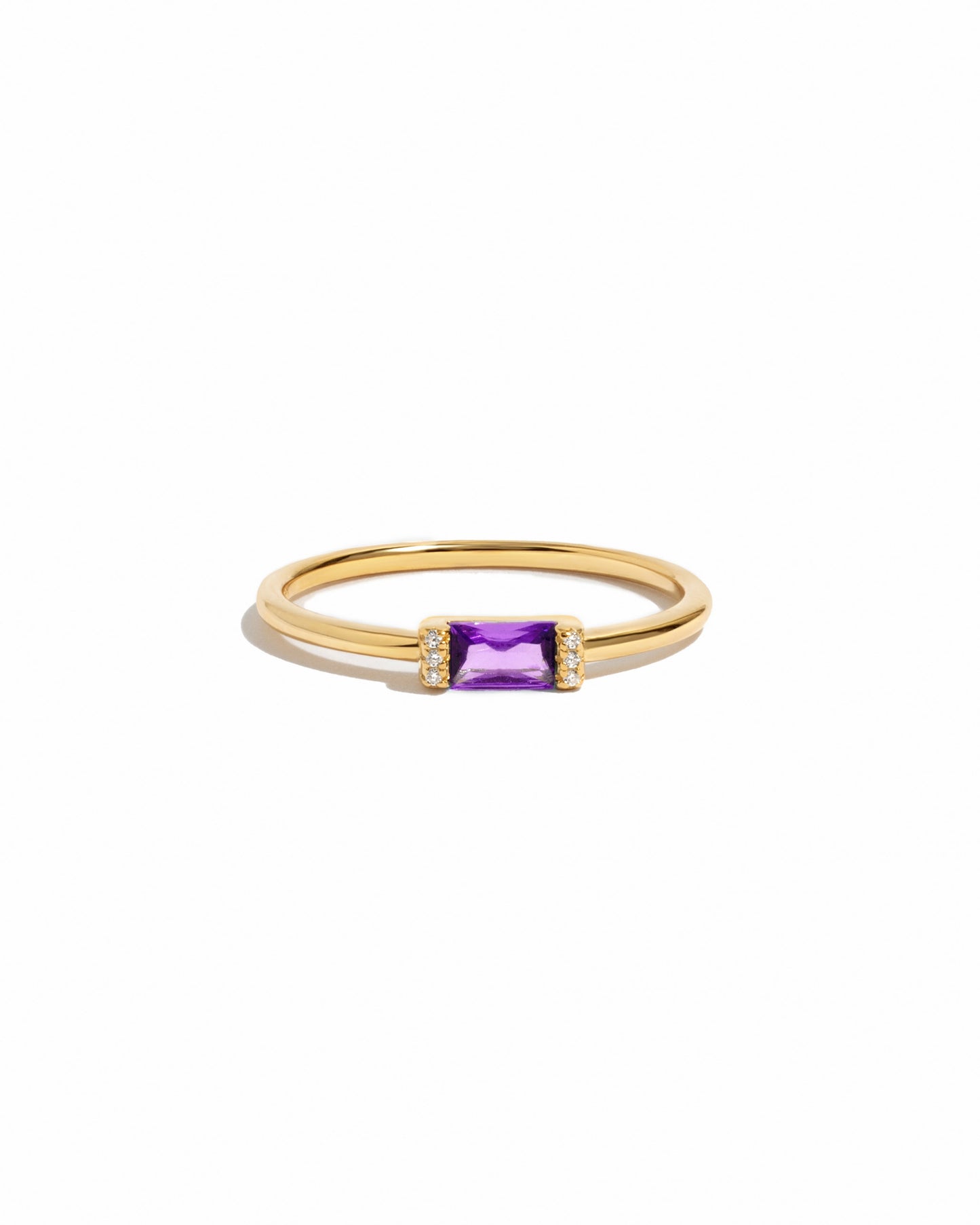 Amethyst Simple Baguette Ring
