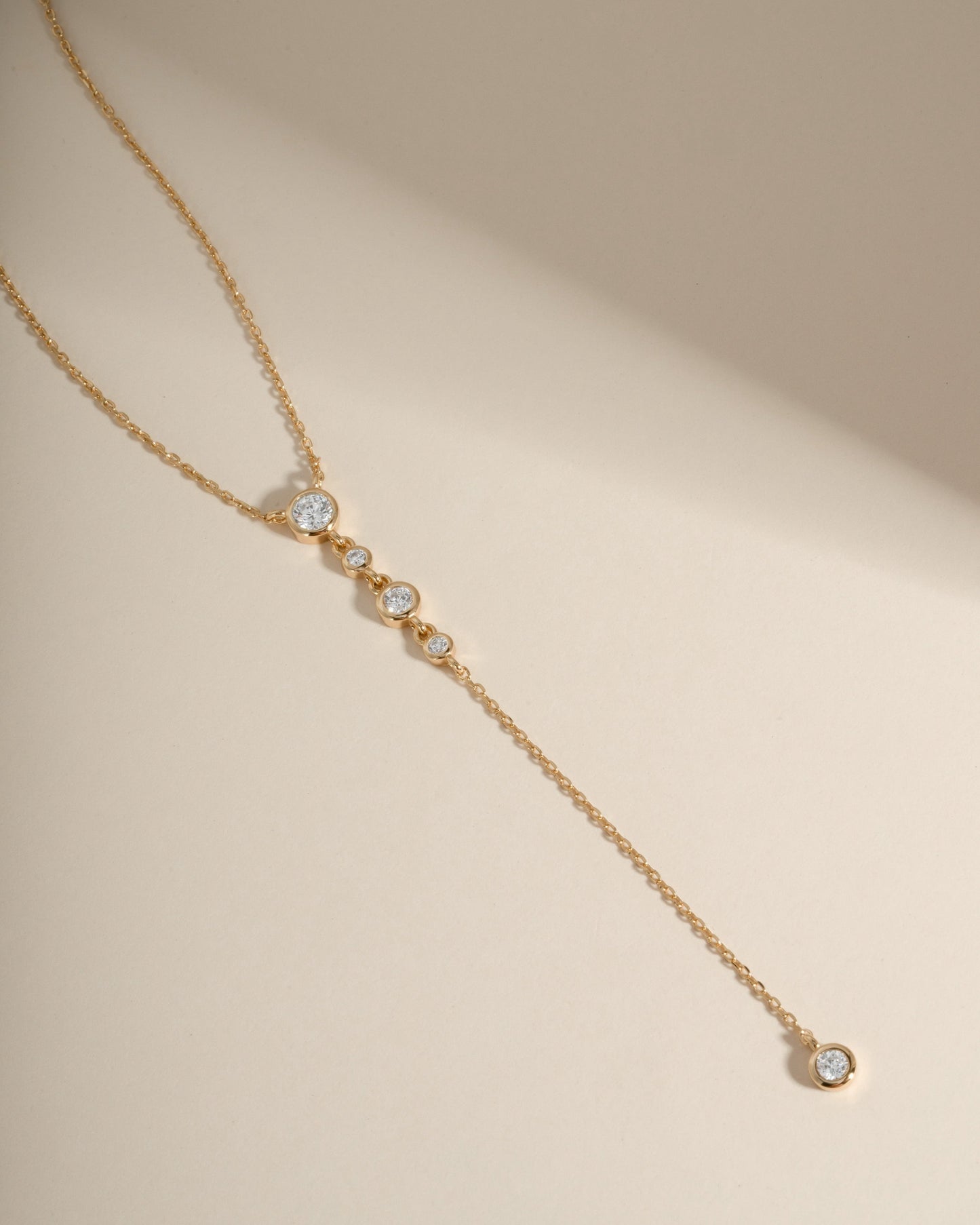 Bezel Lariat Necklace