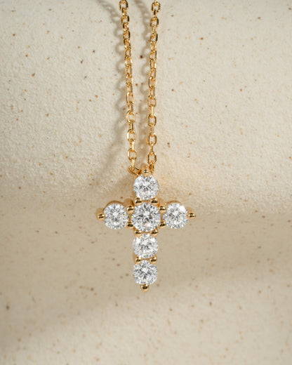 Small Studded Cross Necklace