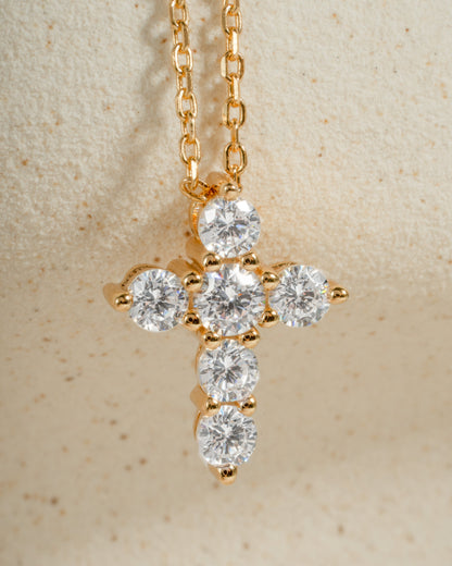 Small Studded Cross Necklace