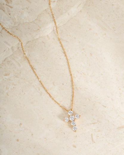 Small Studded Cross Necklace