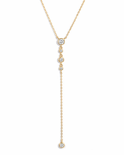 Bezel Lariat Necklace