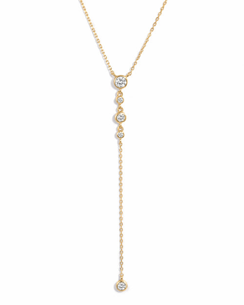 Bezel Lariat Necklace