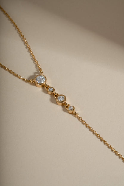 Bezel Lariat Necklace