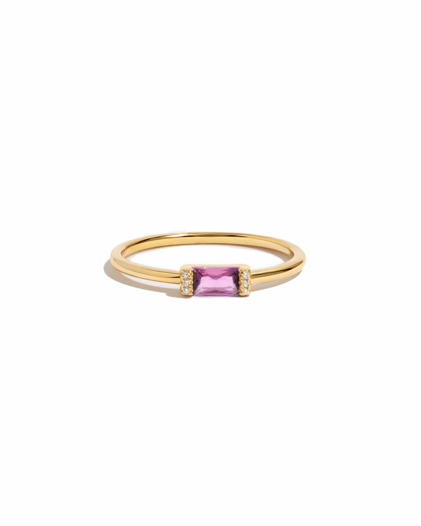 Rose Simple Baguette Ring