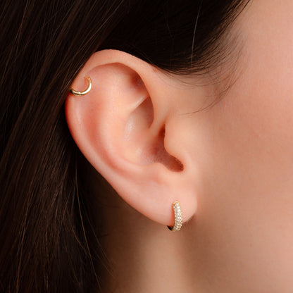 Pavé Huggie Earrings