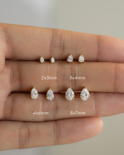 5x7mm Pear Studs