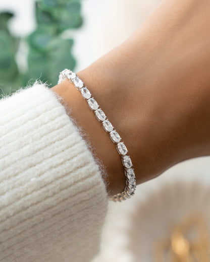 Oval Stone Tennis Bracelet