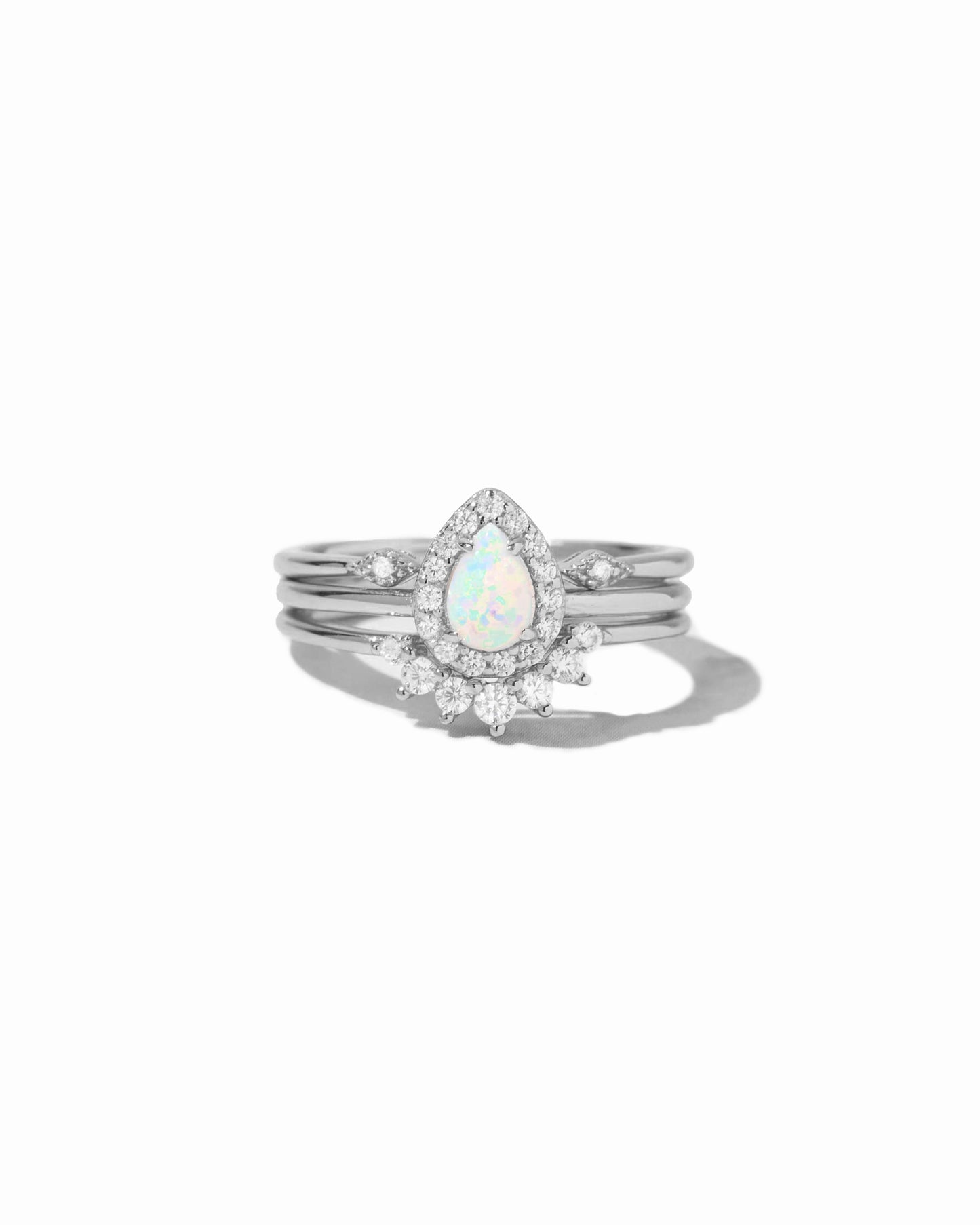 Pear Opal Ring Set