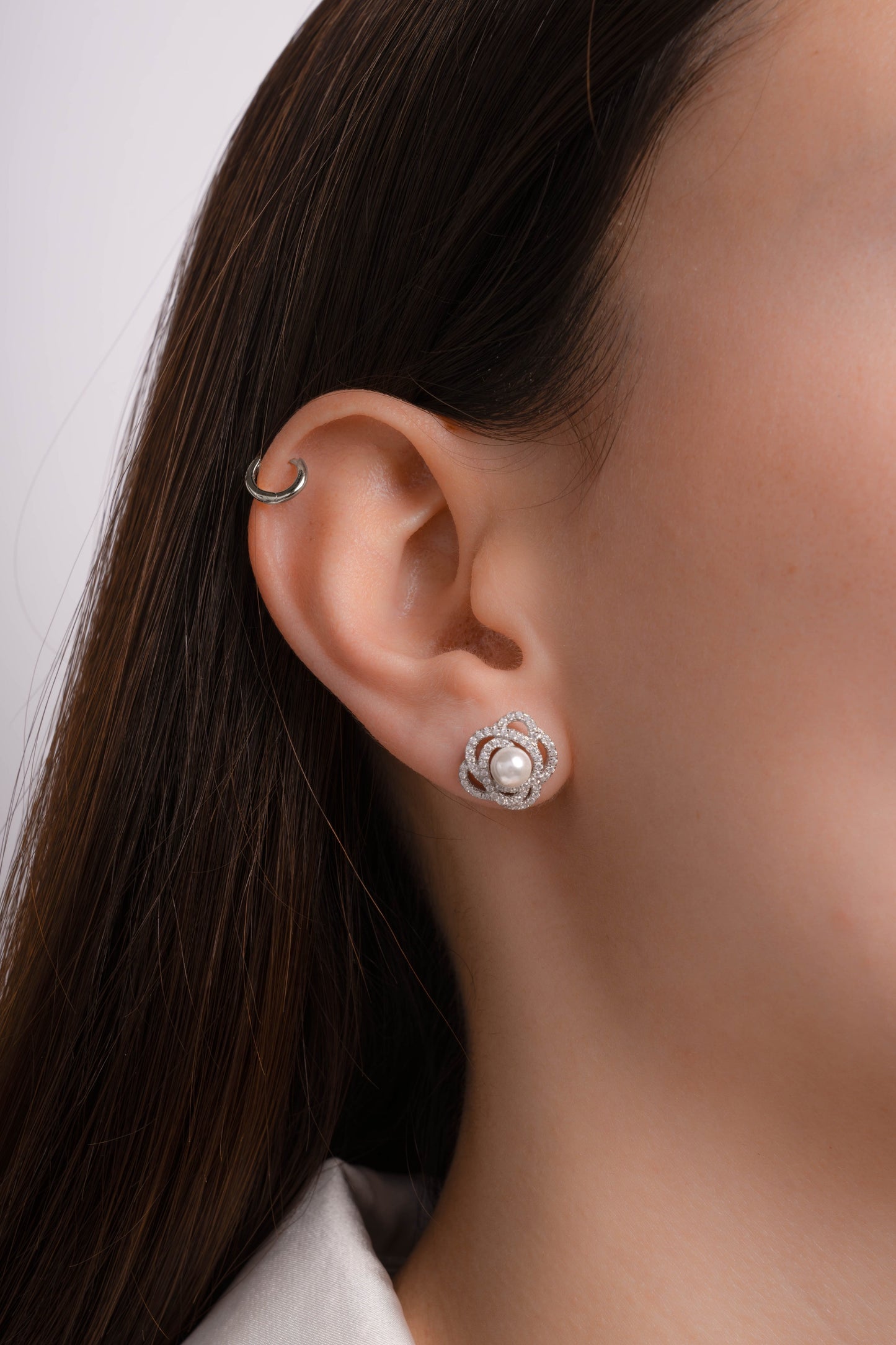 Pearl Flower Statement Studs