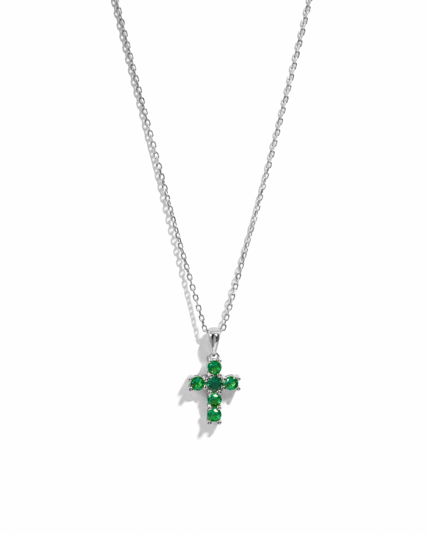 Emerald Cross Necklace