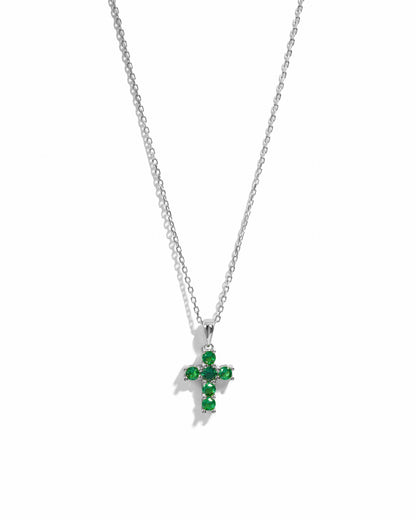 Emerald Cross Necklace