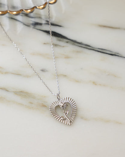 Heart Rose Necklace