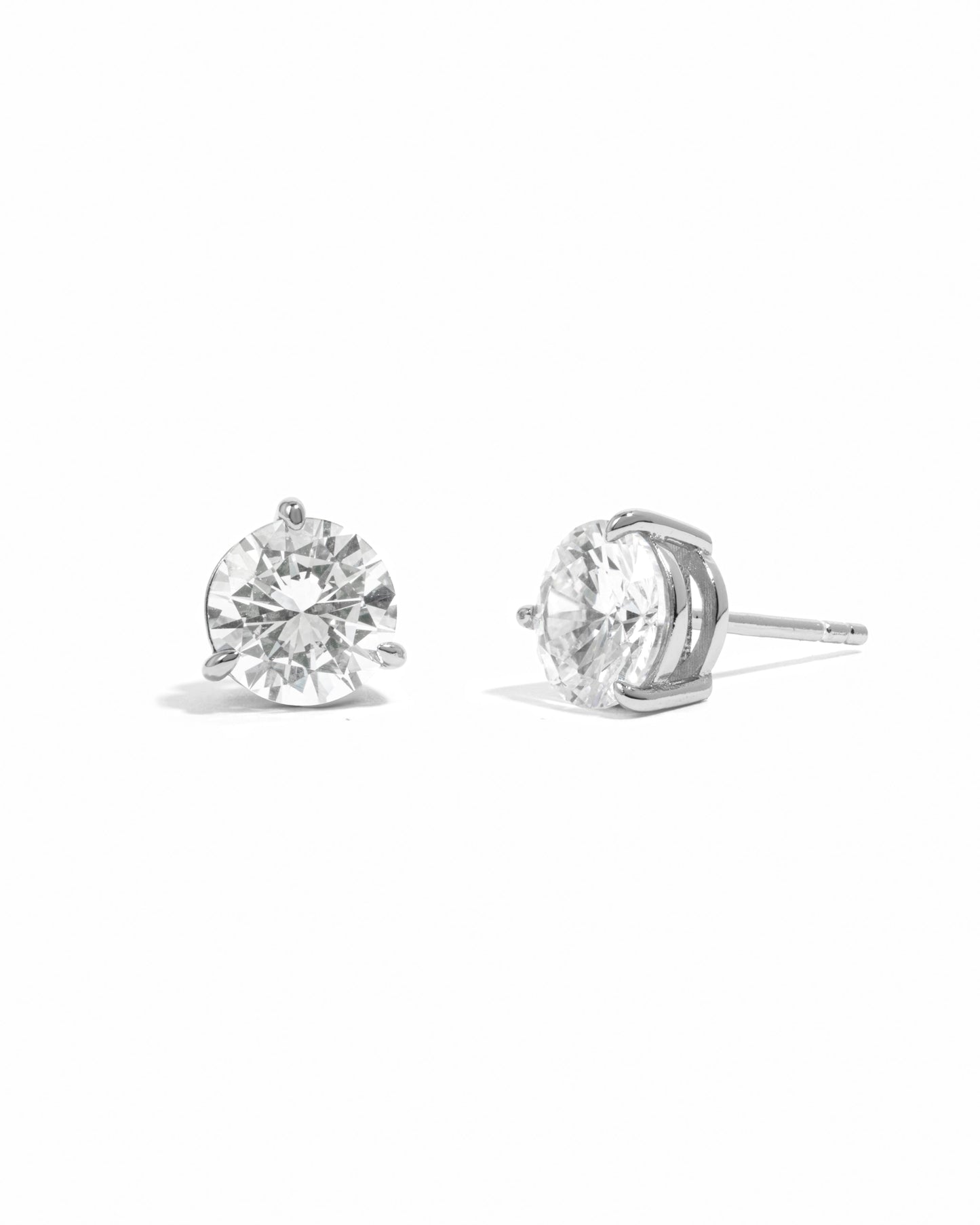 7.5mm Round Solitaire Stud Earrings