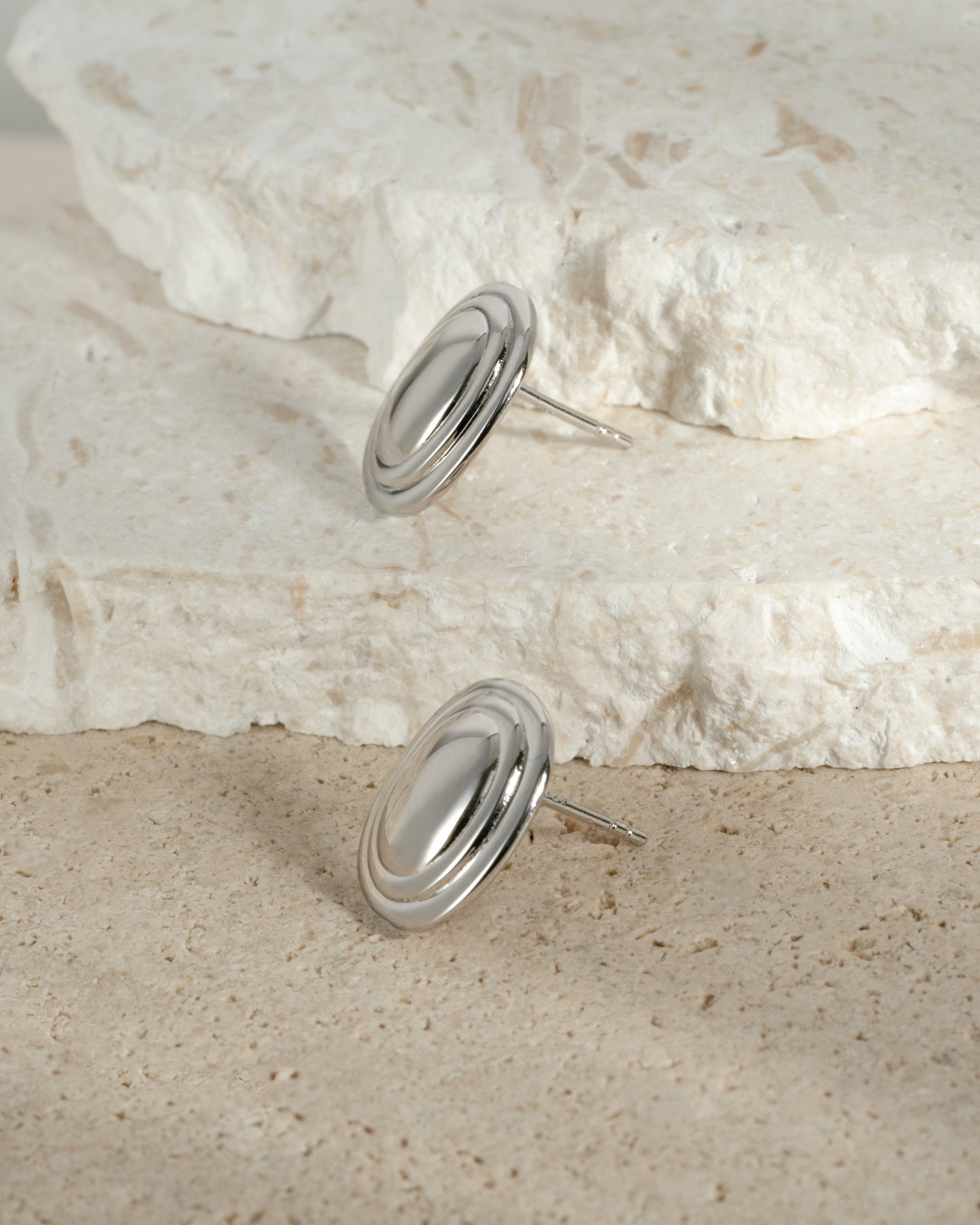 Oval Statement Stud Earrings