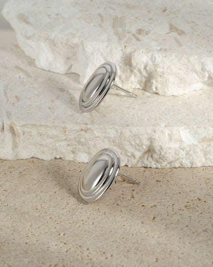 Oval Statement Stud Earrings